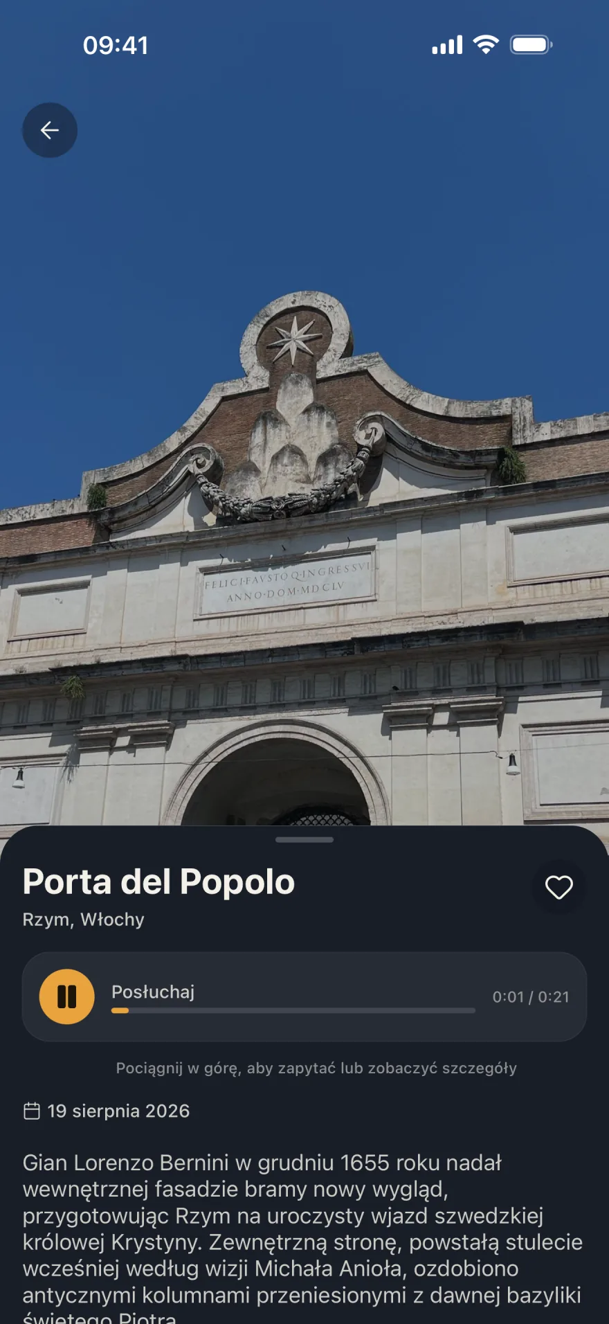 Od gotyckiej wieży po sygnaturę w rogu płótna.